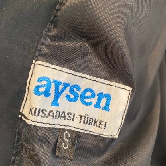 Aysen Black Leather & Suede Jacket, Size S #014 - Picture 5 of 6